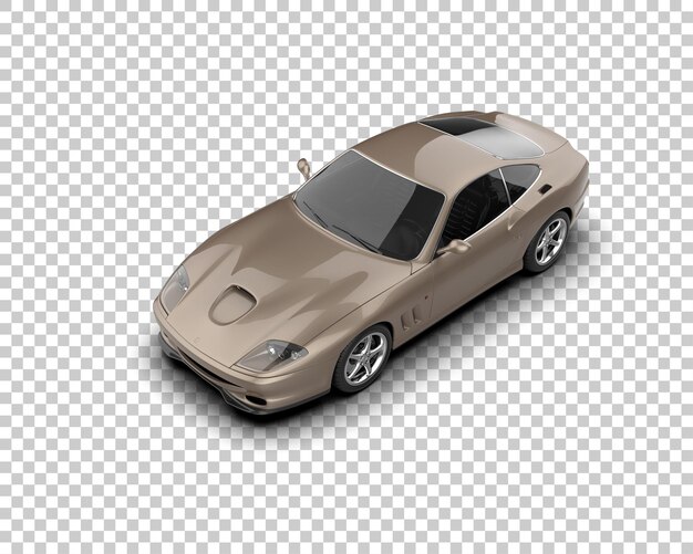 Auto deportivo realista aislado en el fondo Ilustración de renderización 3D