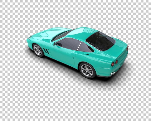 Auto deportivo realista aislado en el fondo Ilustración de renderización 3D