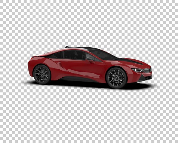 Auto deportivo realista aislado en el fondo Ilustración de renderización 3D