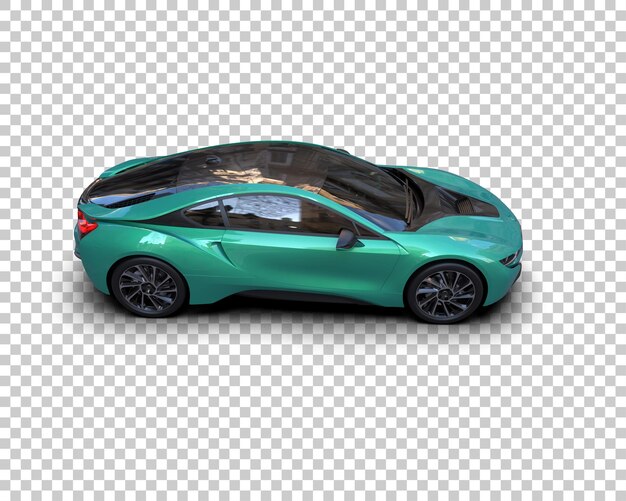 Auto deportivo realista aislado en el fondo Ilustración de renderización 3D