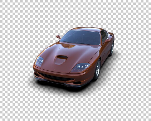 Auto deportivo realista aislado en el fondo Ilustración de renderización 3D