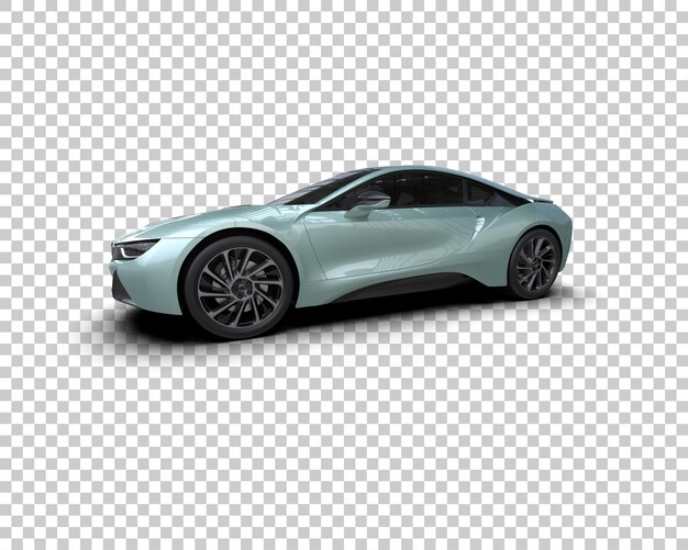 Auto deportivo realista aislado en el fondo Ilustración de renderización 3D