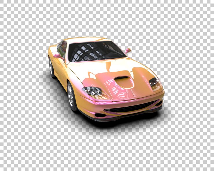 PSD auto deportivo realista aislado en el fondo ilustración de renderización 3d