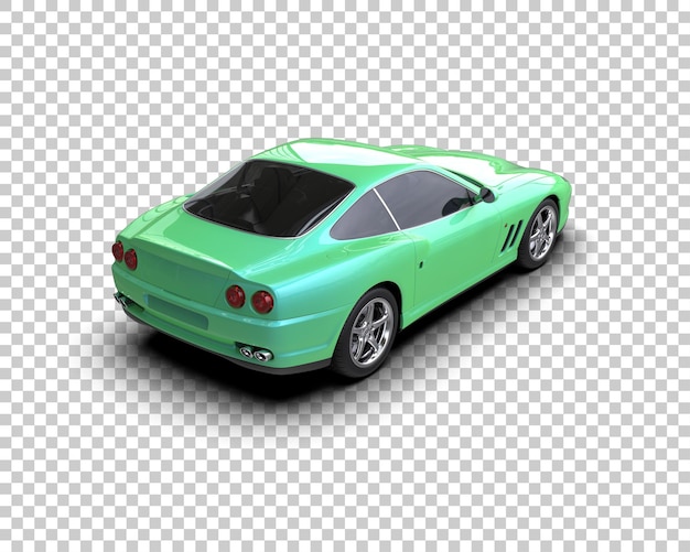 Auto deportivo realista aislado en el fondo Ilustración de renderización 3D