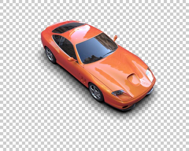 Auto deportivo realista aislado en el fondo Ilustración de renderización 3D
