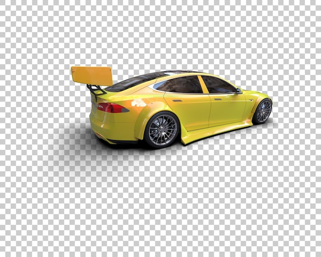 Auto deportivo realista aislado en el fondo Ilustración de renderización 3D