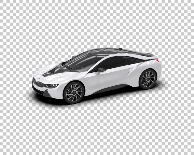 Auto deportivo realista aislado en el fondo Ilustración de renderización 3D