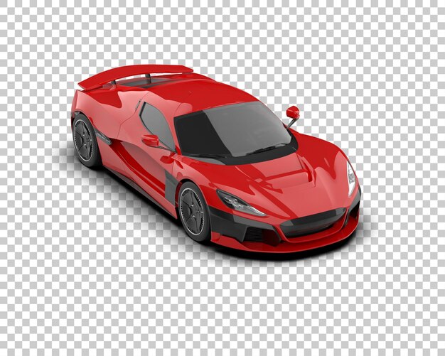 Auto deportivo realista aislado en el fondo Ilustración de renderización 3D