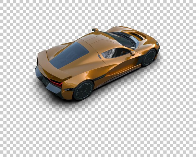Auto deportivo realista aislado en el fondo Ilustración de renderización 3D