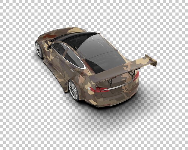 Auto deportivo realista aislado en el fondo Ilustración de renderización 3D