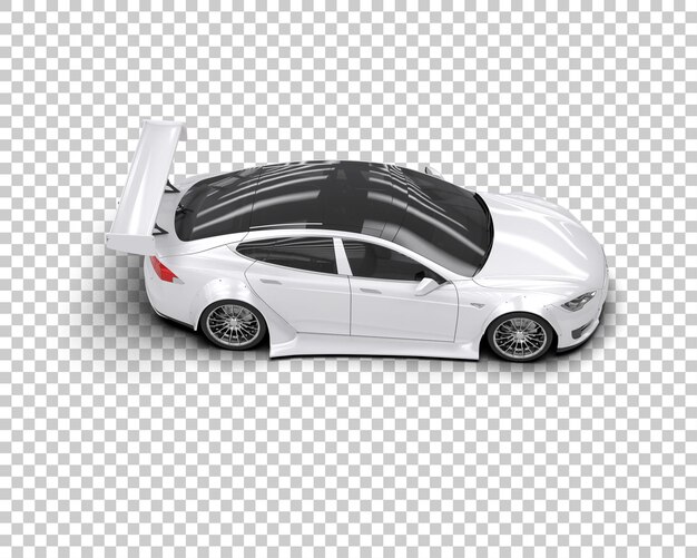 Auto deportivo realista aislado en el fondo Ilustración de renderización 3D