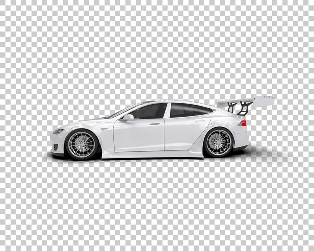 Auto deportivo realista aislado en el fondo Ilustración de renderización 3D