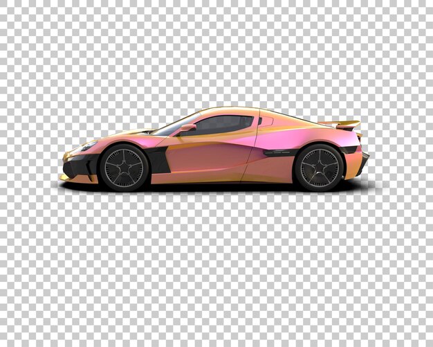 Auto deportivo realista aislado en el fondo Ilustración de renderización 3D