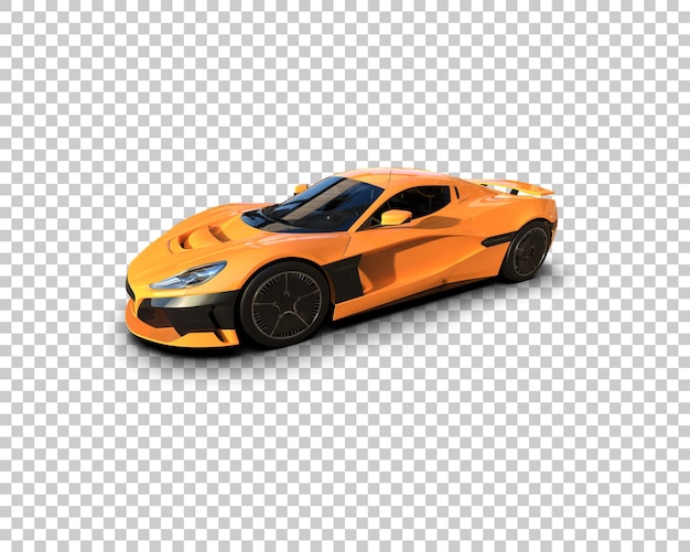 Auto deportivo realista aislado en el fondo Ilustración de renderización 3D