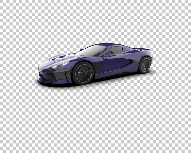 Auto deportivo realista aislado en el fondo Ilustración de renderización 3D