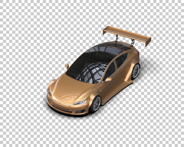 Auto deportivo realista aislado en el fondo Ilustración de renderización 3D