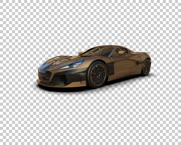 Auto deportivo realista aislado en el fondo Ilustración de renderización 3D