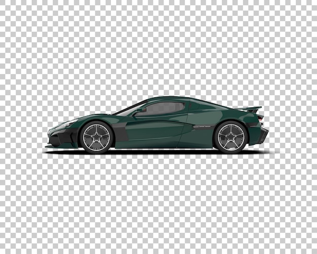 Auto deportivo realista aislado en el fondo Ilustración de renderización 3D