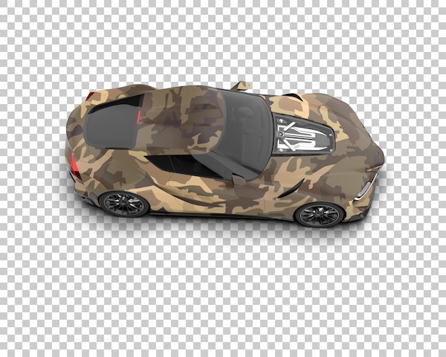 Auto deportivo realista aislado en el fondo Ilustración de renderización 3D