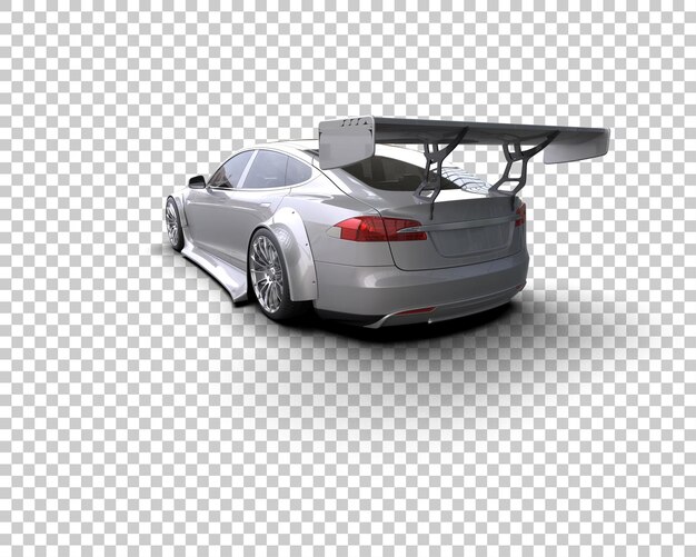Auto deportivo realista aislado en el fondo Ilustración de renderización 3D