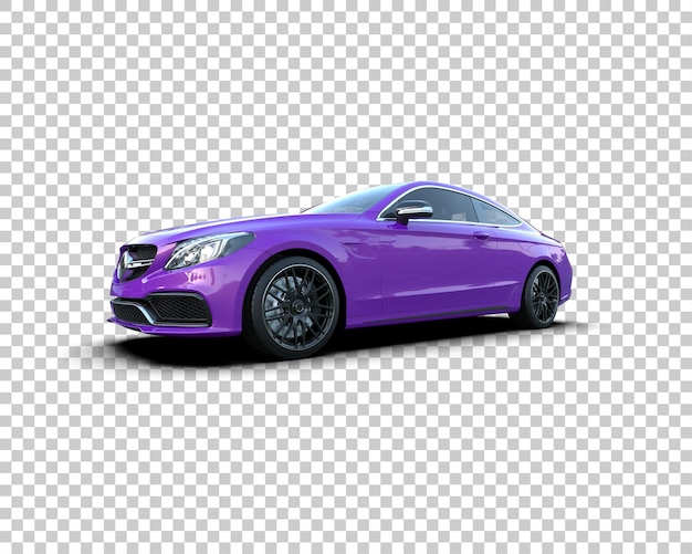 Auto deportivo realista aislado en el fondo Ilustración de renderización 3D