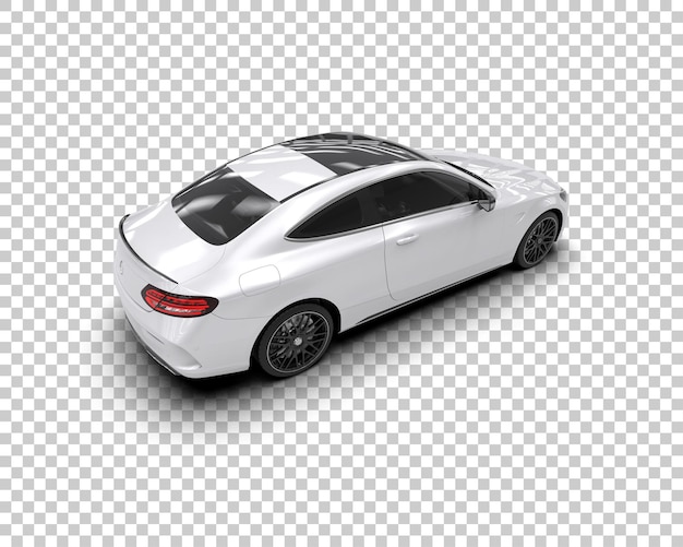 Auto deportivo realista aislado en el fondo Ilustración de renderización 3D