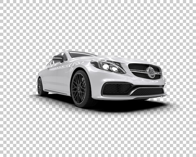 Auto deportivo realista aislado en el fondo Ilustración de renderización 3D