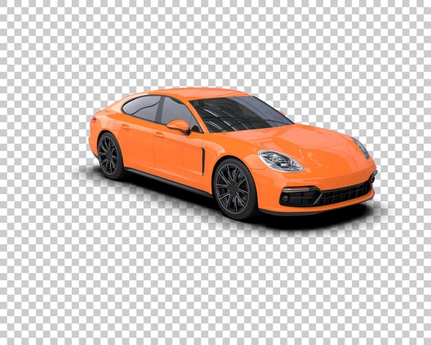 Auto deportivo realista aislado en el fondo Ilustración de renderización 3D