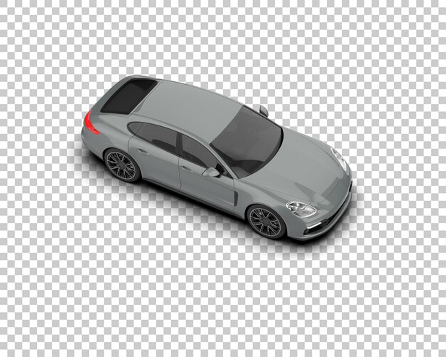 Auto deportivo realista aislado en el fondo Ilustración de renderización 3D