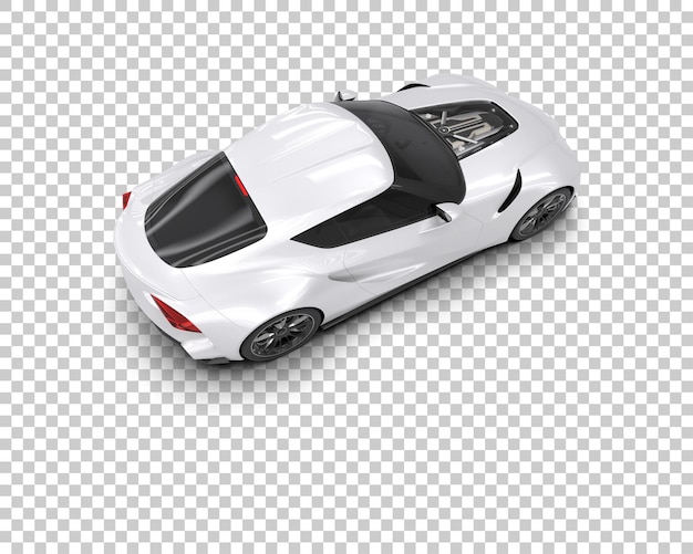 Auto deportivo realista aislado en el fondo Ilustración de renderización 3D