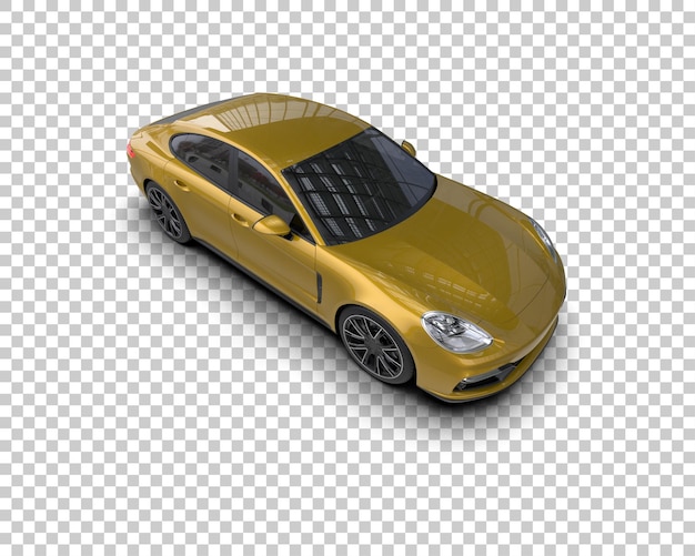Auto deportivo realista aislado en el fondo Ilustración de renderización 3D