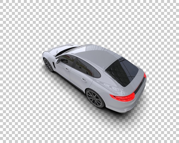 Auto deportivo realista aislado en el fondo Ilustración de renderización 3D