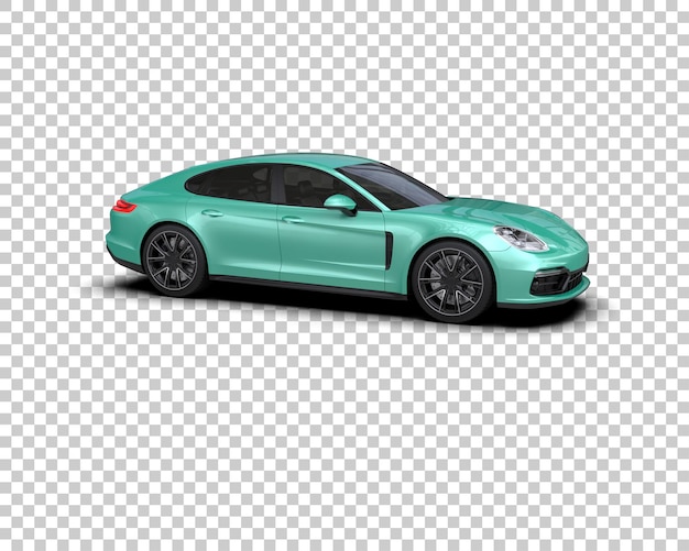 Auto deportivo realista aislado en el fondo Ilustración de renderización 3D