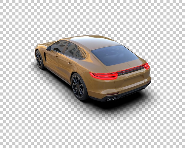 Auto deportivo realista aislado en el fondo Ilustración de renderización 3D