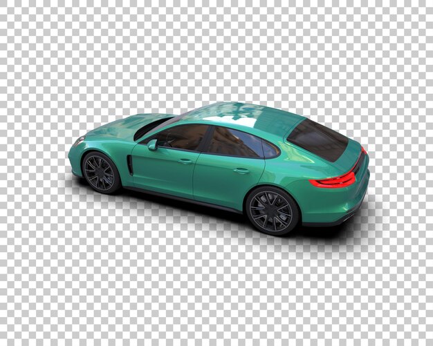 Auto deportivo realista aislado en el fondo Ilustración de renderización 3D