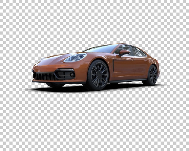 Auto deportivo realista aislado en el fondo Ilustración de renderización 3D