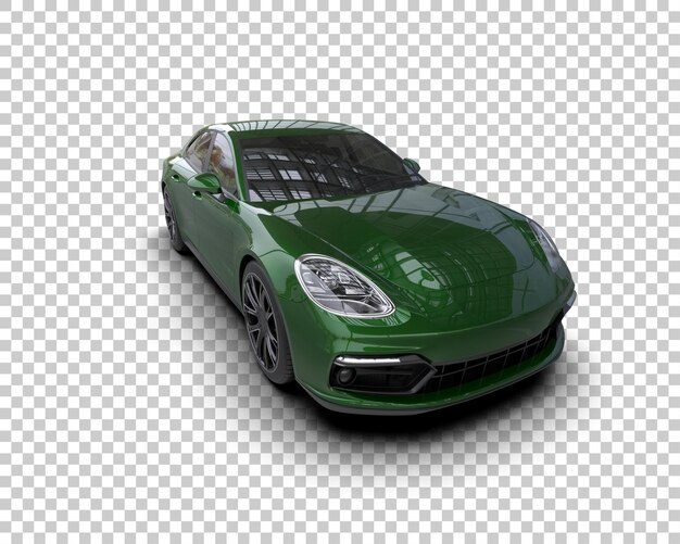 Auto deportivo realista aislado en el fondo Ilustración de renderización 3D