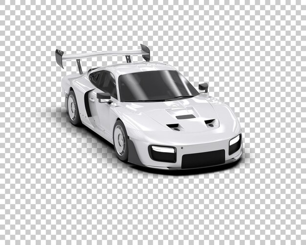 Auto deportivo realista aislado en el fondo Ilustración de renderización 3D