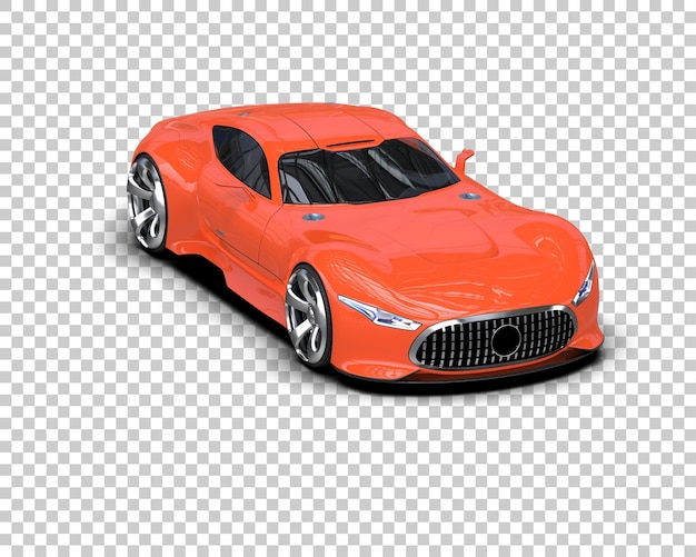 Auto deportivo realista aislado en el fondo Ilustración de renderización 3D