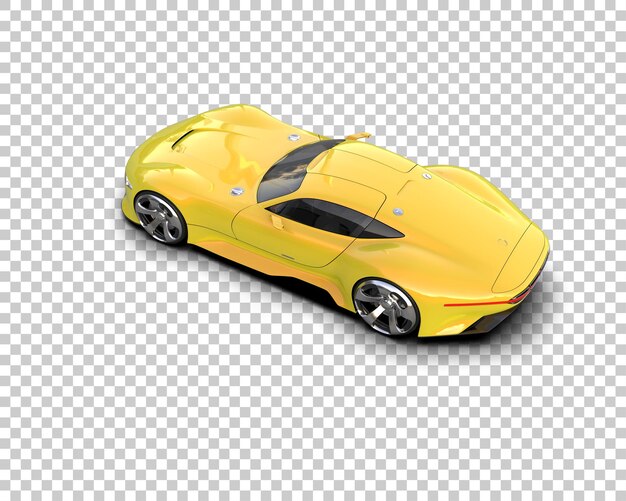 Auto deportivo realista aislado en el fondo Ilustración de renderización 3D
