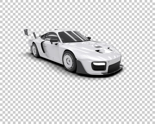 Auto deportivo realista aislado en el fondo Ilustración de renderización 3D