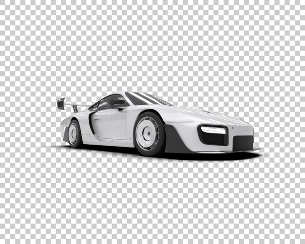Auto deportivo realista aislado en el fondo Ilustración de renderización 3D