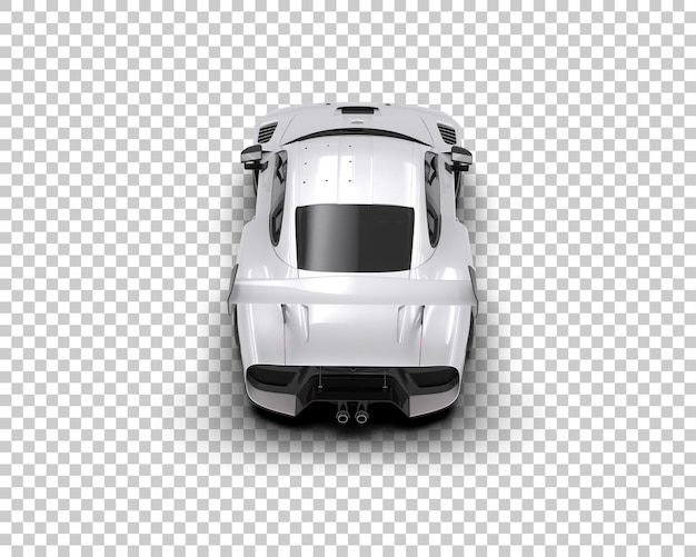 Auto deportivo realista aislado en el fondo Ilustración de renderización 3D