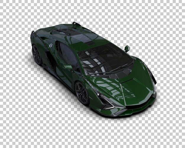 Auto deportivo realista aislado en el fondo Ilustración de renderización 3D