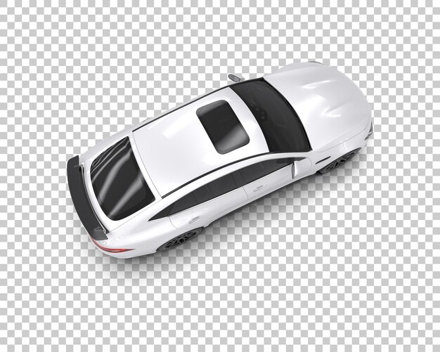 Auto deportivo realista aislado en el fondo Ilustración de renderización 3D