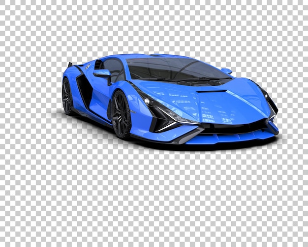 Auto deportivo realista aislado en el fondo Ilustración de renderización 3D