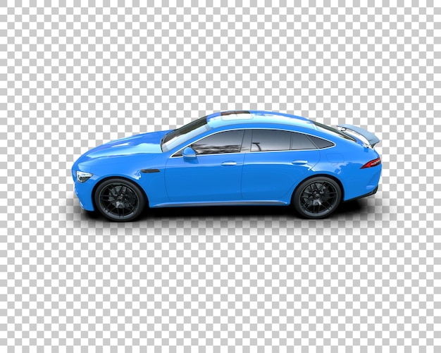 Auto deportivo realista aislado en el fondo Ilustración de renderización 3D