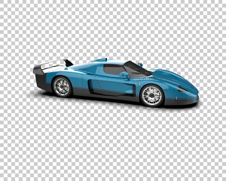 PSD auto deportivo realista aislado en el fondo ilustración de renderización 3d