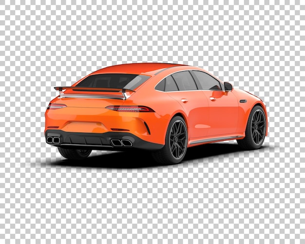 Auto deportivo realista aislado en el fondo Ilustración de renderización 3D