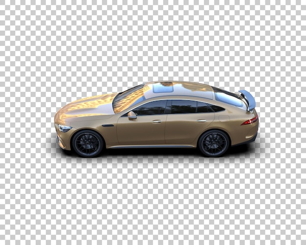 Auto deportivo realista aislado en el fondo Ilustración de renderización 3D